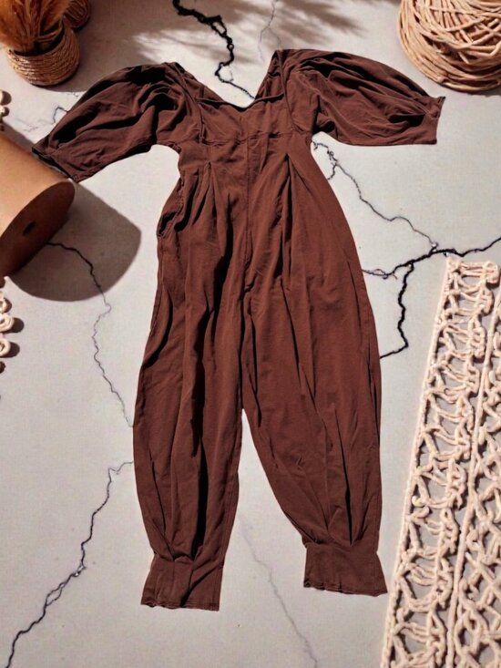 Free People Lotta Love Romper Size Large in Brown Butter Color - Picture 3 of 14
